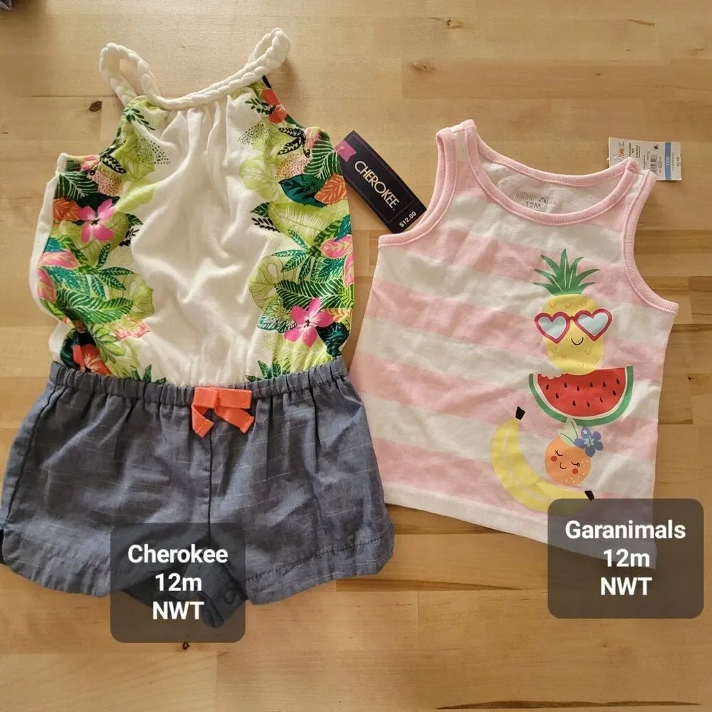 Infant Baby Girl Clothes Lot 9m 12m, Osh Kosh Carter's NWT One Piece Denim